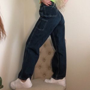 Brandy Melville talia dark wash carpenter pants